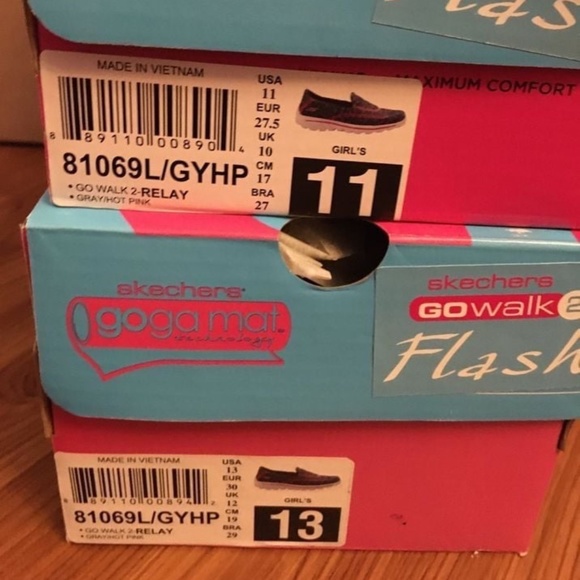 BRAND NEW toddler girls skechers go walk slip on shoes size 11 / 12 / 13 / 1Y - Picture 6 of 6